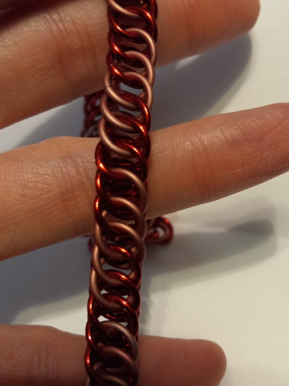 Pink & Red Chain Mail Bracelet - Picture 7 of 8